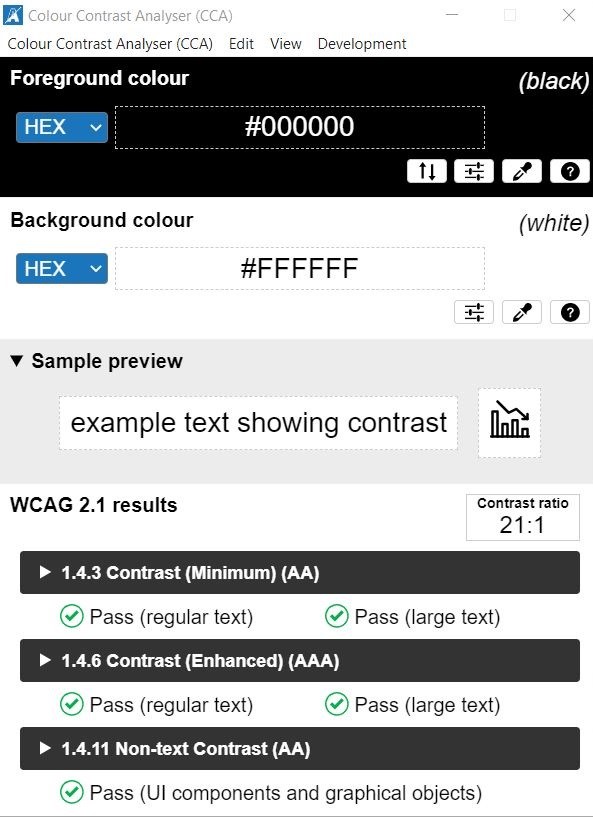 color contrast checker where you can eyedropper for a foreground and background color